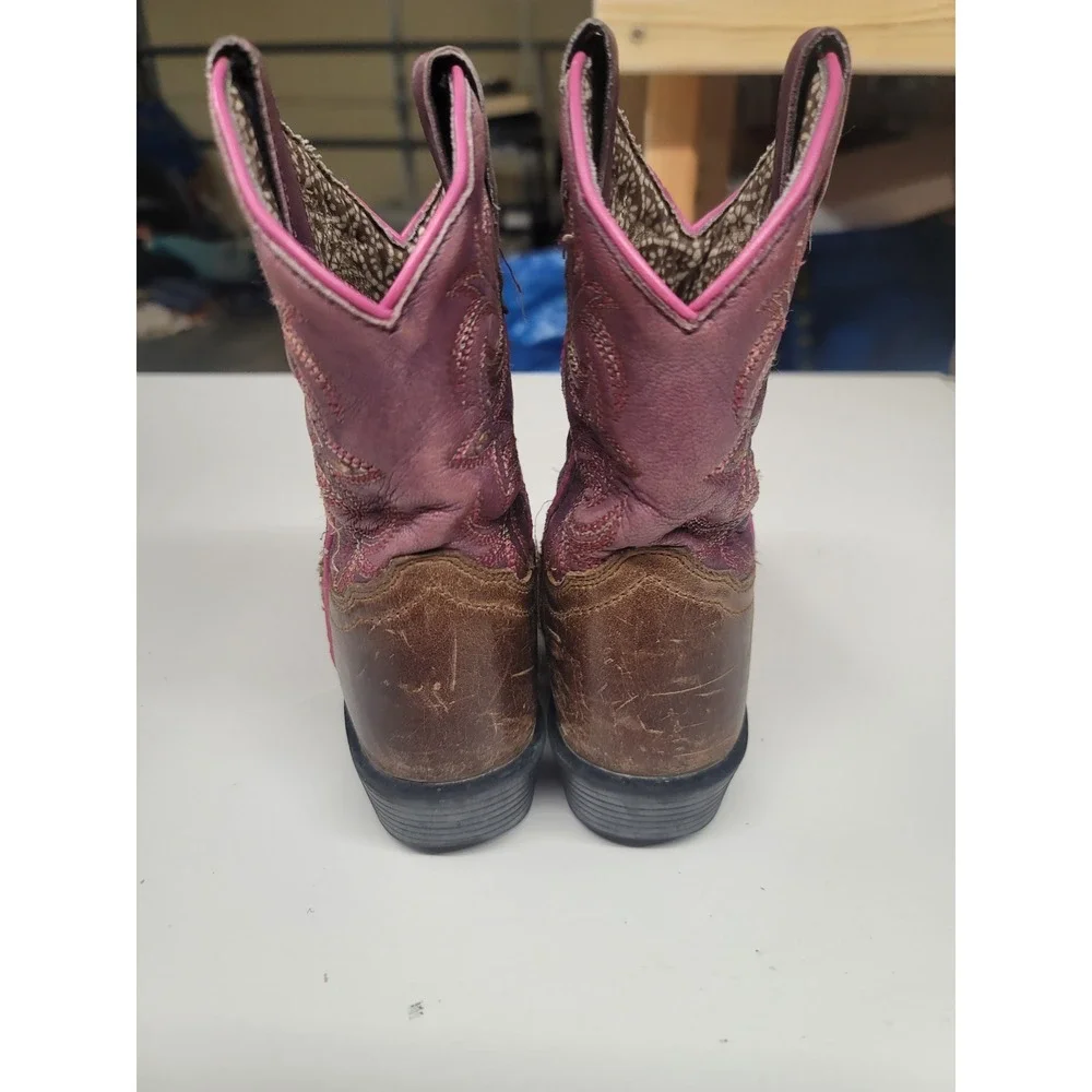 Kids Western Cowboy Cowgirl Boots Floral‎ Detail Size 10 D